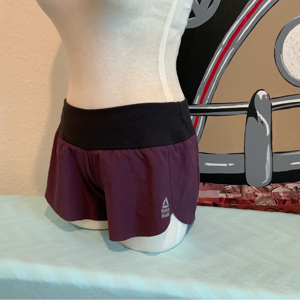Reebok Women's Athletic Shorts in Purple and Black